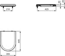 Ideal Standard copriwater originale avvolgente J104900 per Ceramica Dolomite Clodia bianco