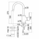 Nobili New Road miscelatore lavabo bocca girevole cromato