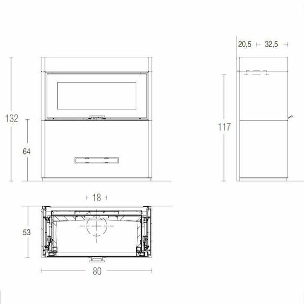 Piazzetta LUGANO MC 70/51 stufa caminetto a legna 11 kW
