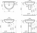 Vitra S50 lavabo 65 cm ceramica bianco