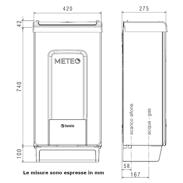 Caldaia a condensazione istantanea Beretta METEO X 25 C da esterno