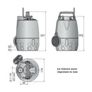 Calpeda GXVLM 25-10 pompa sommergibile con girante vortex e galleggiante 0,45 kW in acciaio Inox AISI 316 L 73U10400000