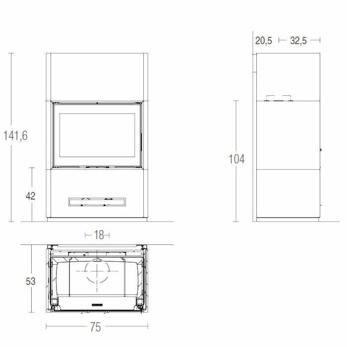 Piazzetta BERNA MC 65/60 stufa caminetto a legna 11 kW