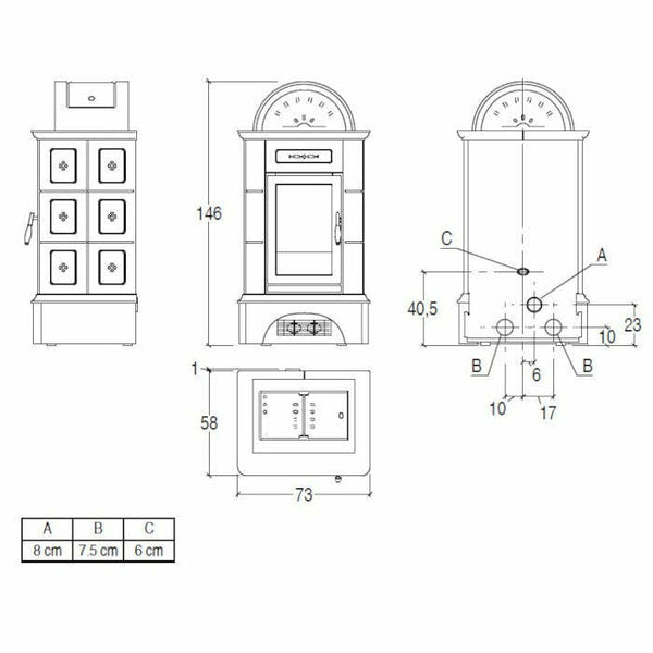Piazzetta BRUNICO stubotto a pellet 11,3 kW