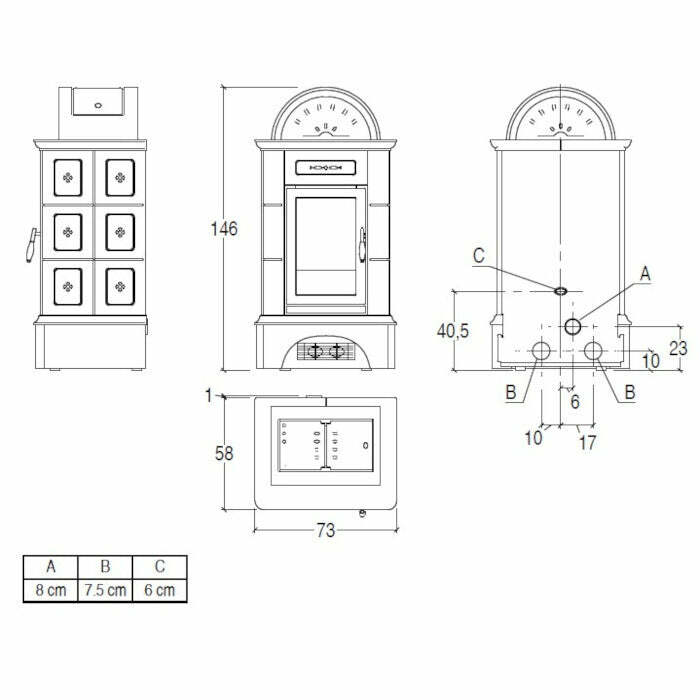 Piazzetta BRUNICO stubotto a pellet 11,3 kW