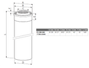 Bosch Junkers prolunga 80/125 mm x 0,5 m in PP/met bianco