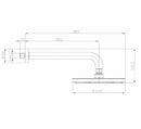 Bossini Oki soffione doccia con braccio, 200 mm, 28x300 mm, cromo