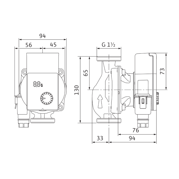 Wilo YONOS PICO1.0 25/1-6-130 pompa di ricircolo 130 mm 1"1/2