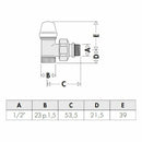 Caleffi 342 detentore a squadra per radiatore 1/2"