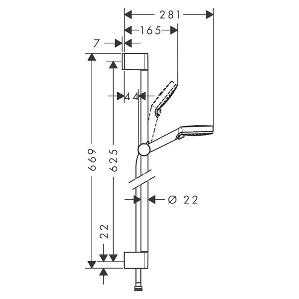 Hansgrohe 26534400 asta doccia 65 cm Crometta Vario EcoSmart