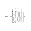 Manicotto riduzione filettato Frabo OT5515 1" x 3/4" MF