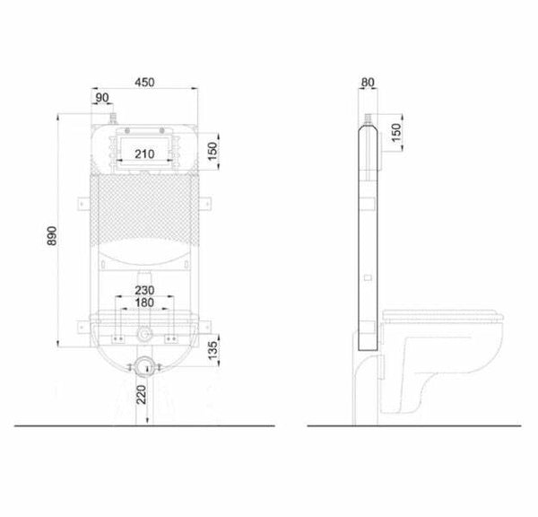 Kariba Fix Pratika 9.0 modulo installazione vaso sospeso per muratura
