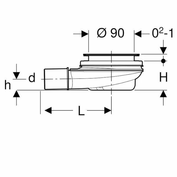 Geberit sifone doccia diametro 90 mm con tappo per piletta