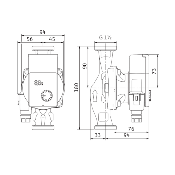 Wilo YONOS PICO1.0 25/1-4 pompa di ricircolo 180 mm 1"1/2