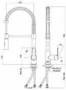 Paffoni RED miscelatore lavello professional con doccetta ABS Minimal