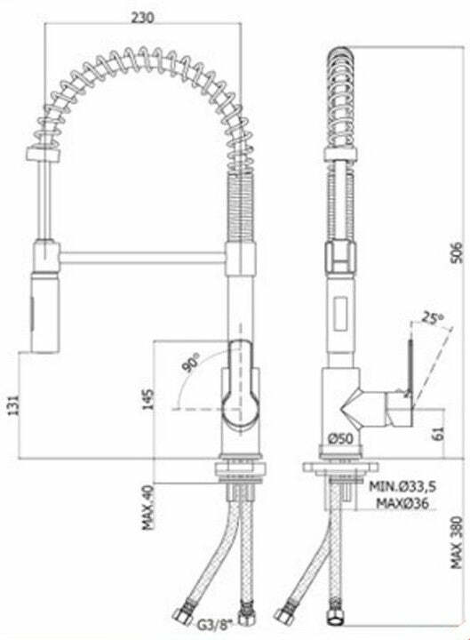 Paffoni RED miscelatore lavello professional con doccetta ABS Minimal