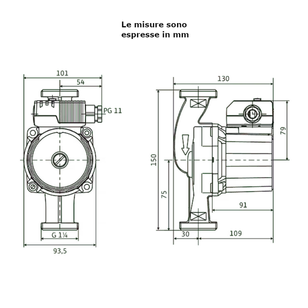 Wilo STAR-Z 20/7 EM pompa di ricircolo acqua potabile 150 mm 0,168 kW