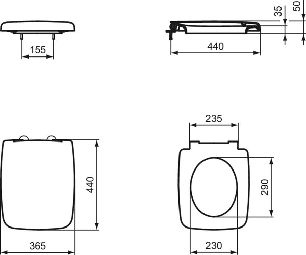 Ideal Standard Cantica copriwater originale avvolgente bianco europeo T629901