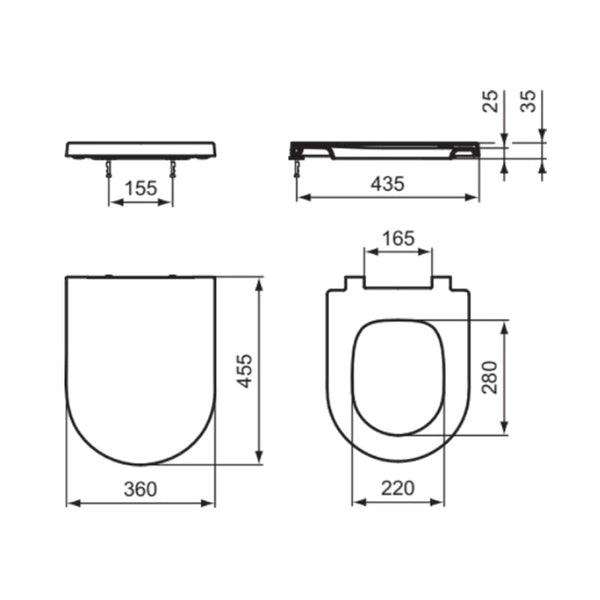 Sedile Blend Curve T3761V1 Ideal Standard ORIGINALE bianco seta opaco