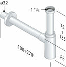 OMP Maomao sifone per lavabi a vista 1"1/4 x 32 mm