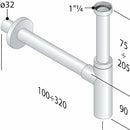 OMP Totem sifone 1"1/4 x 32 mm per lavabi a vista cromo