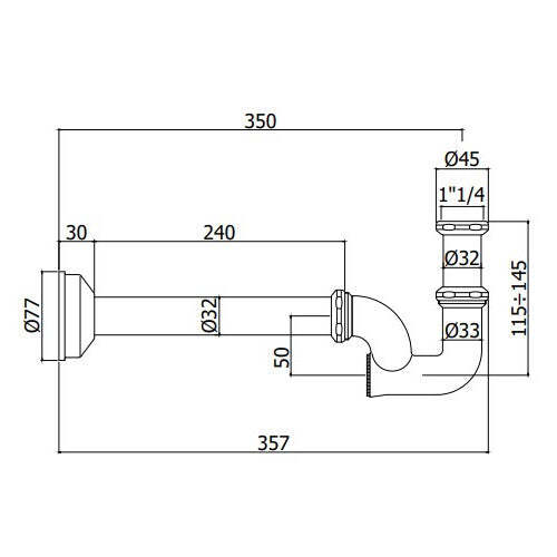 Paffoni sifone lavabo e bidet con tappo posteriore oro