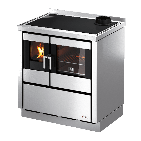 Cadel Kook 80 cucina a legna ventilata, piano in ghisa