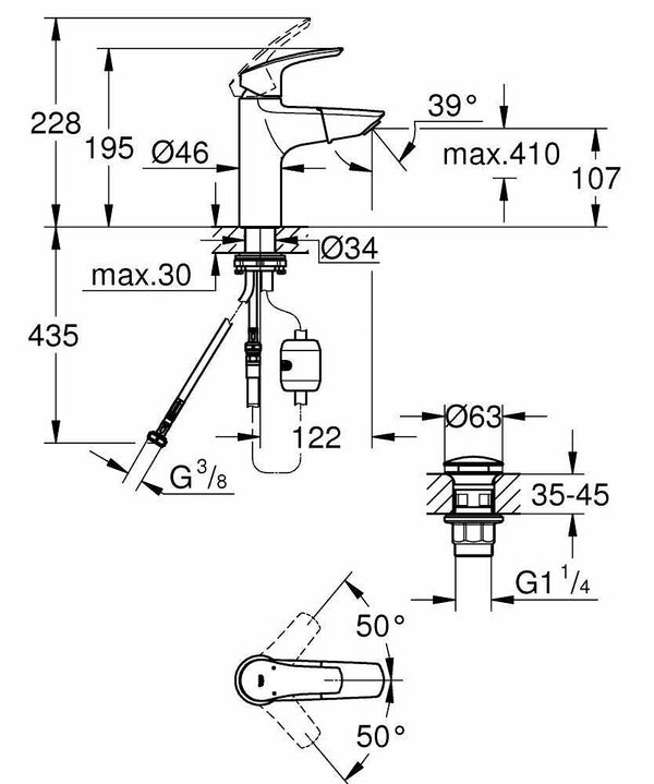 Grohe Eurosmart miscelatore monocomando per lavabo taglia m 23976003