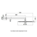 Soffione doccia Twiggy H70581I Bossini 25 cm con braccio 40 cm cromo