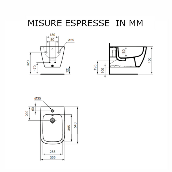 Bidet sospeso i.life B T461501 Ideal Standard bianco europeo