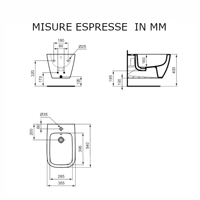Bidet sospeso i.life B T461501 Ideal Standard bianco europeo