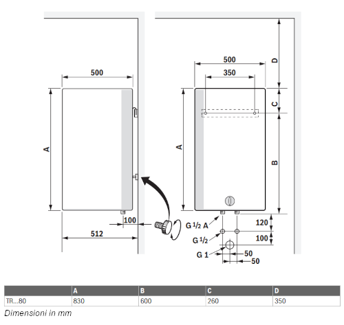 Bosch Junkers Tronic 3500T scaldabagno elettrico 80 litri