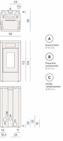 Cadel Atena Plus 12 stufa Pellet Air Plus canalizzabile 12 KW maiolica