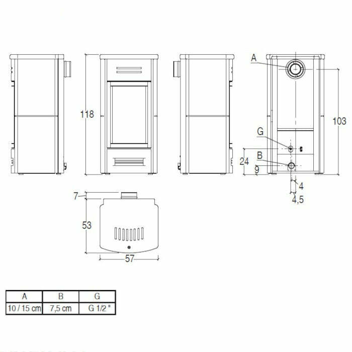 Piazzetta G963 M stufa a gas metano 7,6 kW
