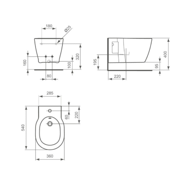 Bidet sospeso Connect E799701 Ideal Standard