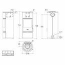 Piazzetta E924 BCS stufa a legna 7,2 kW scarico posteriore base fissa