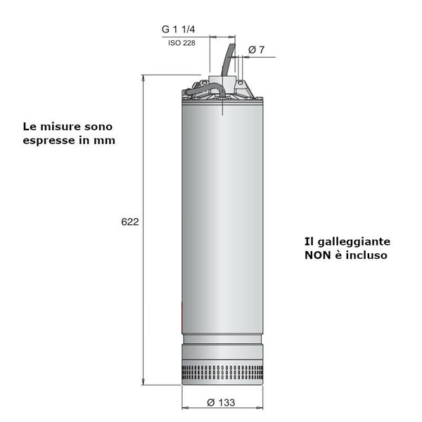 Pompa sommergibile 5" MPSM 506 Calpeda senza galleggiante 1,1 kW