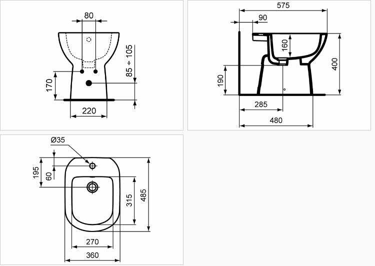 Ceramica Dolomite Gemma 2 bidet a terra