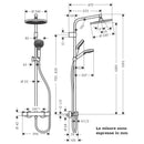 Colonna doccia Crometta S Showepipe 240 Varia Hansgrohe 26781000 con termostatico