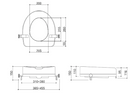 Ponte Giulio Standard sedile rialzato universale con apertura bianco latte
