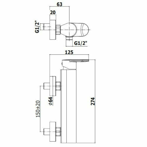 Paffoni Candy miscelatore doccia esterno 1/2" cromo