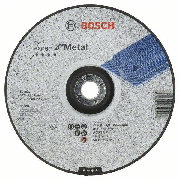 Bosch Expert for Metal A 30 T BF mola da sbavo a centro depresso, 230 x 6 mm
