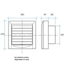 Aspiratore elicoidale AA12G a serranda automatica da parete Edil Plast 18 x 20 cm