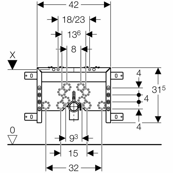 Geberit Combifix modulo per bidet sospeso per pareti in muratura