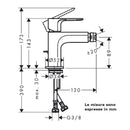 Miscelatore bidet Rebris S 72210000 Hansgrohe con saltarello