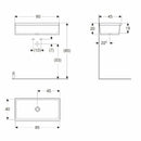 Geberit Elleboro lavabo a canale 90x45cm gres fine porcellanato bianco