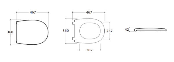 Ceramica Globo Grace GR021BI sedile con chiusura tradizionale bianco