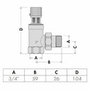 Caleffi 519 valvola by-pass differenziale 3/4" taratura 1-6 m
