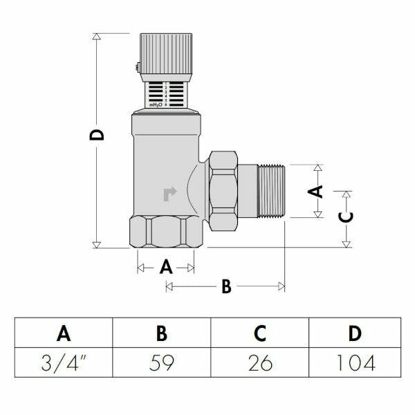 Caleffi 519 valvola by-pass differenziale 3/4" taratura 1-6 m