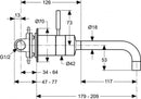 Ideal Standard IQ Miscelatore monocomando lavabo a parete